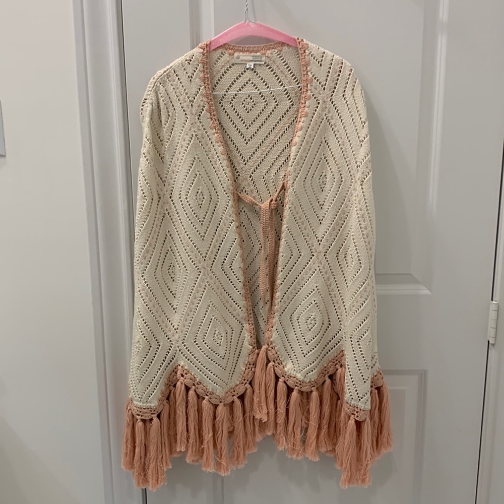 Knit Cape with tassel fringe by Odd Molly